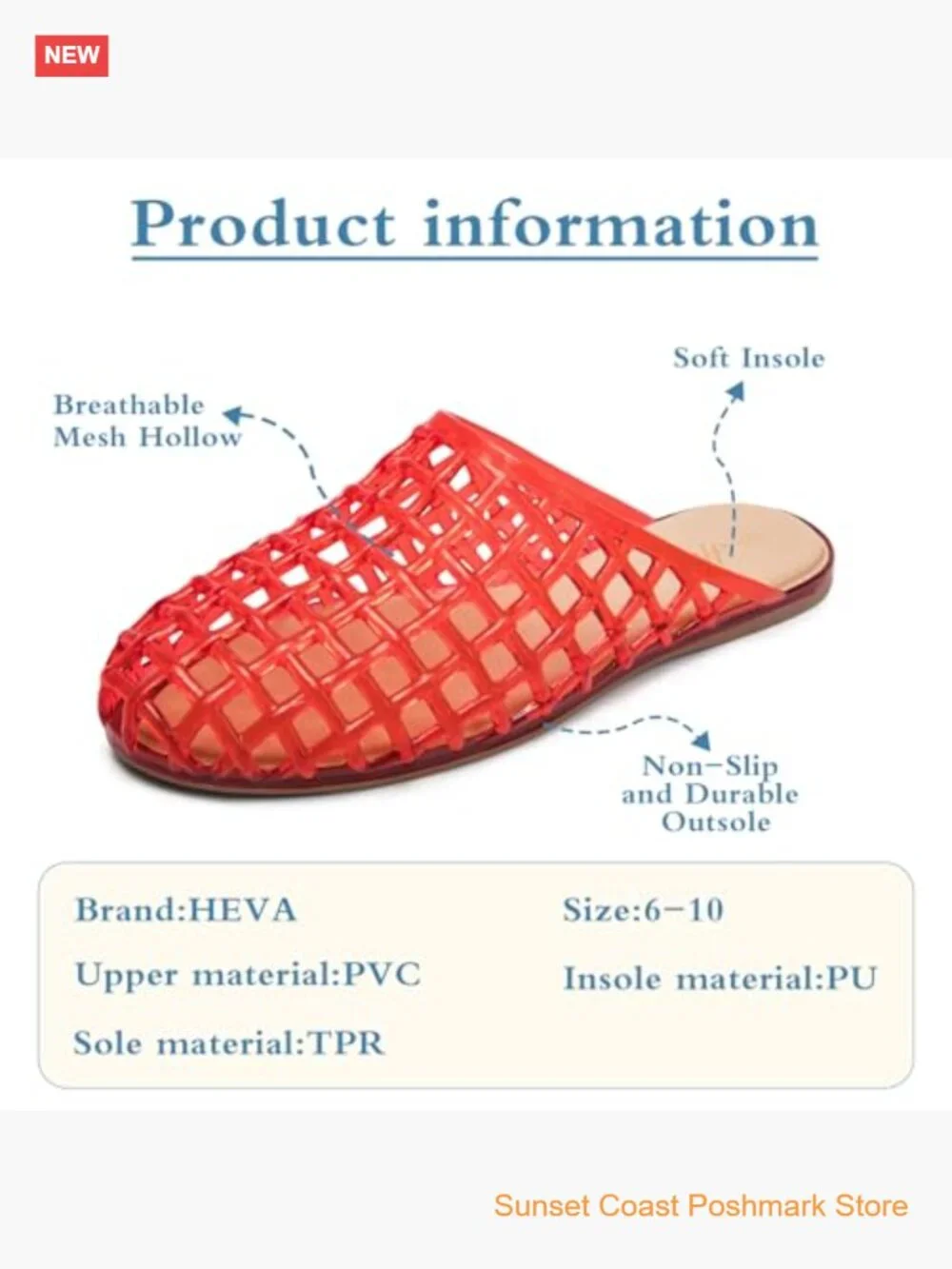 Women's Jelly Slide Sandals Clear Mesh Hollow Closed Toe Lightweight Casual No - Picture 6 of 6